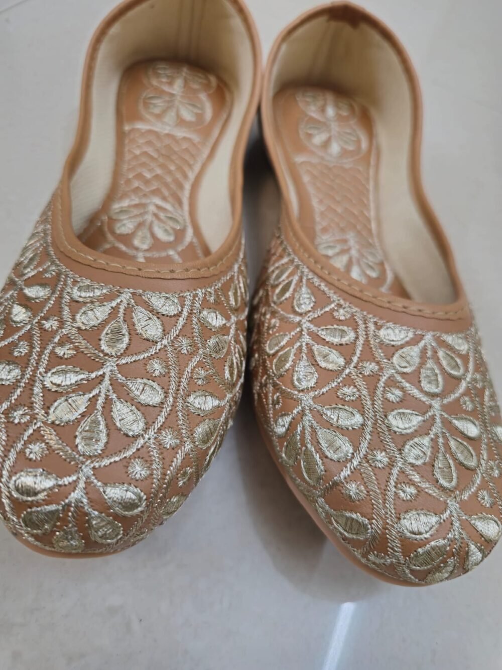 Bright Handmade Floral Embroidered Juttis