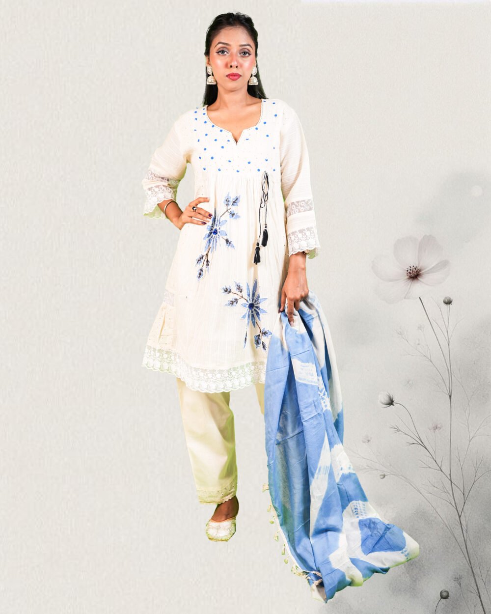 Ivory Bloom Kurta Set - Image 3
